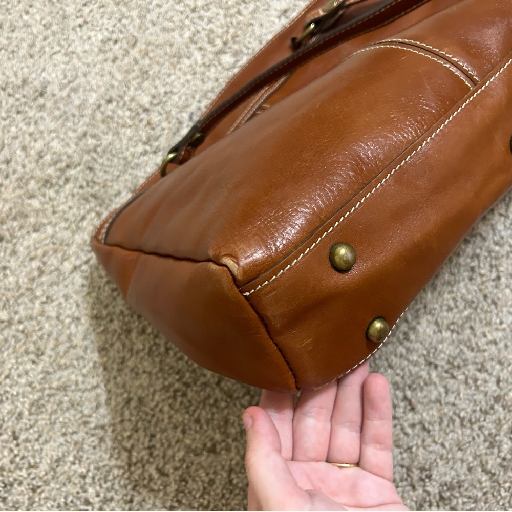 Patricia Nash Poppy Tote Heritage Shoulder Bag Italian Leather Top Zip Travel - Picture 10 of 15